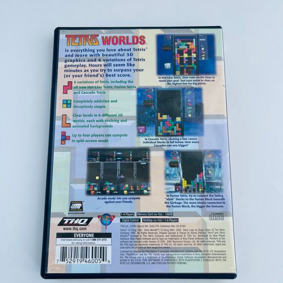 Tetris Worlds Sony PlayStation 2 PS2 2002 CIB Everyone - Picture 2 of 10